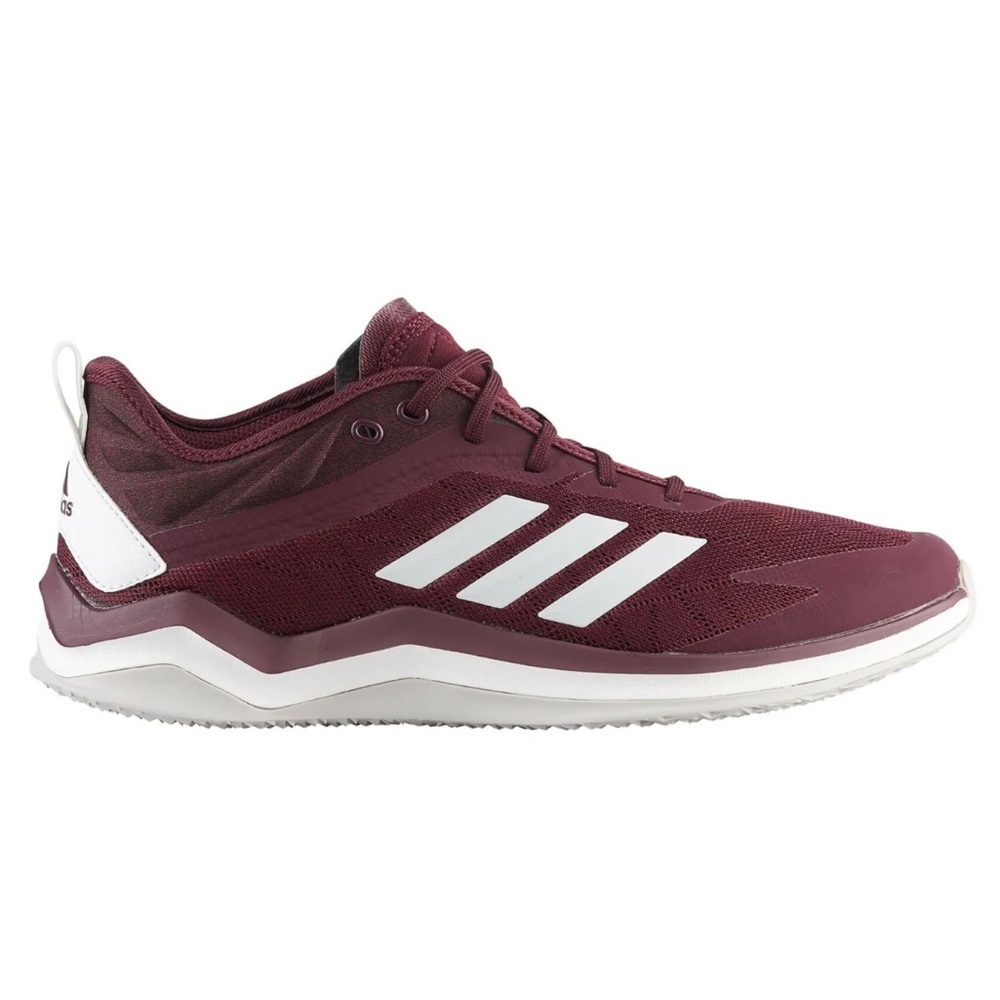 NIB Adidas Mens Speed Trainer 4 Baseball Shoes Maroon White B27843 Size 13